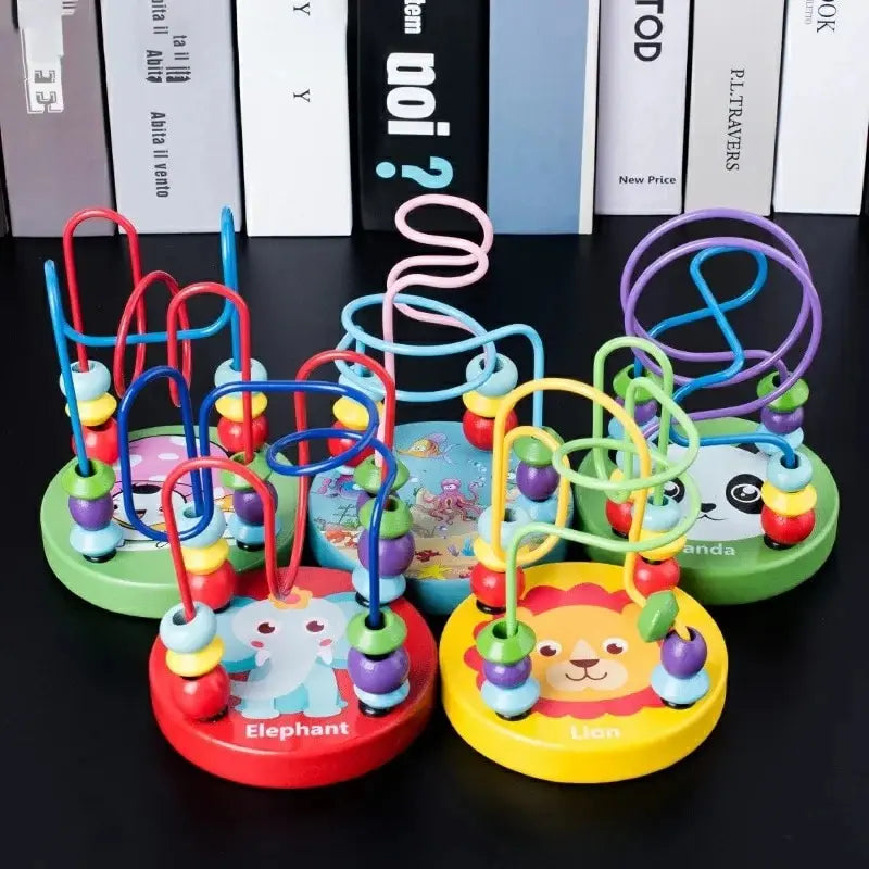 Colorful Wooden Roller Coaster Educational Circle Toy