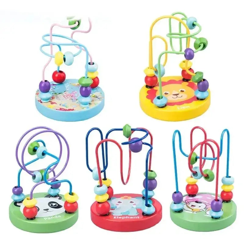 Colorful Wooden Roller Coaster Educational Circle Toy
